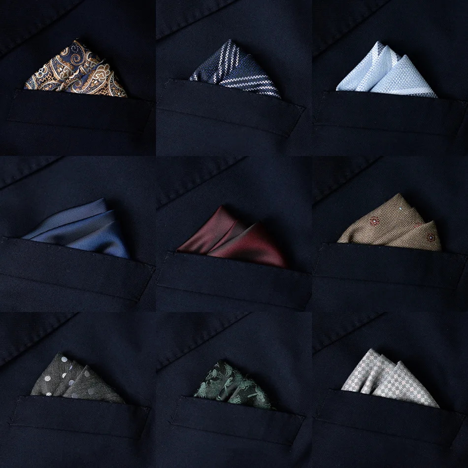 Pocket Square Set - ผ้าเช็ดหน้าสำหรับชุดสูทผู้ชาย 2 ชิ้น ผ้าเช็ดหน้าสำหรับงานเลี้ยง งานธุรกิจ ผ้าพันคอสี่เหลี่ยมเล็กสำหรับกระเป๋าเสื้อ