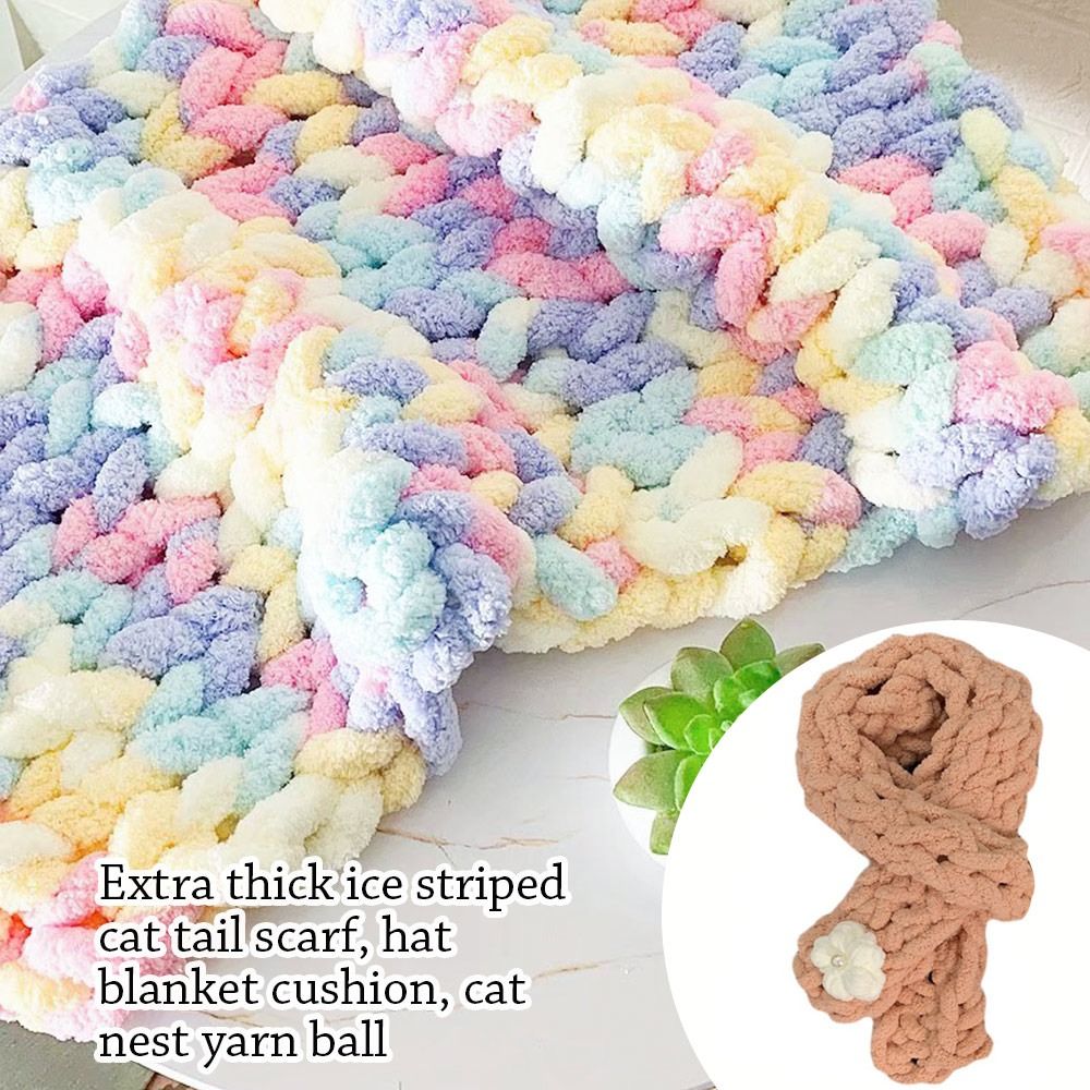 เส้นด้ายกำมะหยี่หลากสีสำหรับถั - Woven Scarf Blanket บทวิจารณ์และราคา