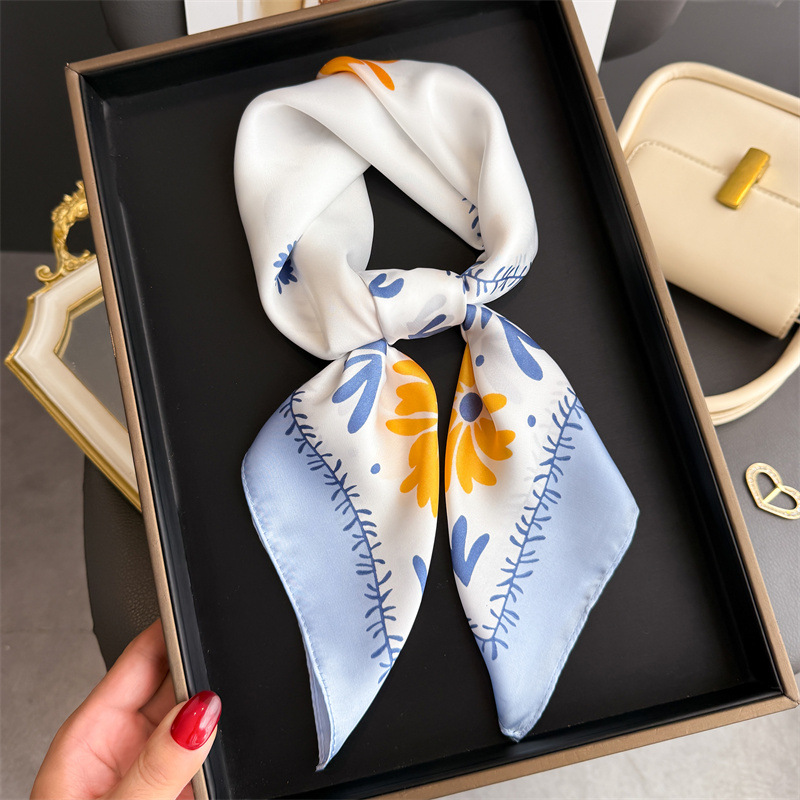 ผ้าพันคอไหมพิมพ์ลายแฟชั่นใหม่  - Scarf Silk Square บทวิจารณ์และราคา