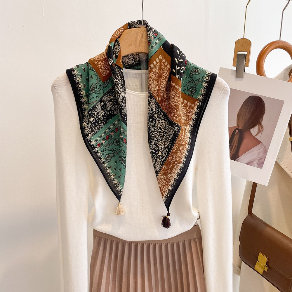 ผ้าพันคอพู่ห้อยสำหรับผู้หญิง ผ - Ascot Neck Scarf บทวิจารณ์และราคา