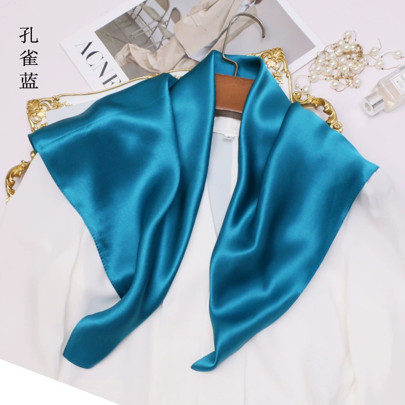 ผ้าพันคอไหมมัลเบอร์รี่สีพื้นสำ - Scarf Silk Square บทวิจารณ์และราคา